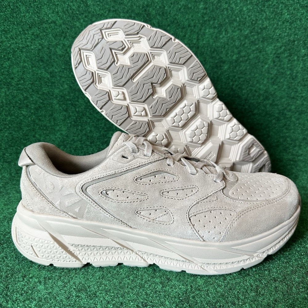 NEW Hoka Men's Size 11 Clifton L Suede Sneakers Shoes Sand 1122571‎ SSDD